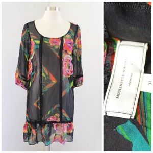 Moulinette Soeurs Silk Sheer Floral Dress